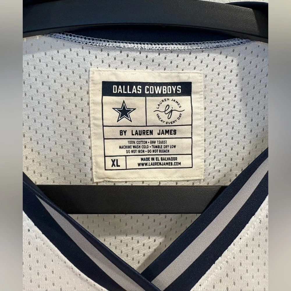 Lauren James Dallas Cowboys Women's Crop Top White Mesh Football Jersey Size XL - Picture 5 of 11